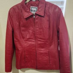 Like New Women Leather Jacket Size M