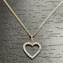 14k Italian Gold Chain With 10k Heart Pendant 
