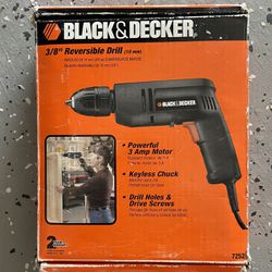 Black And Decker 3/8”  Reversable Drill 