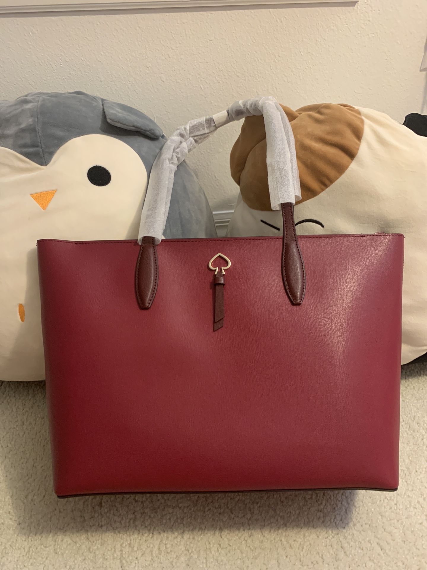 KATE SPADE ADEL LARGE TOTE SHOULDER BAG CRANBERRY LEATHER CARRYALL $329