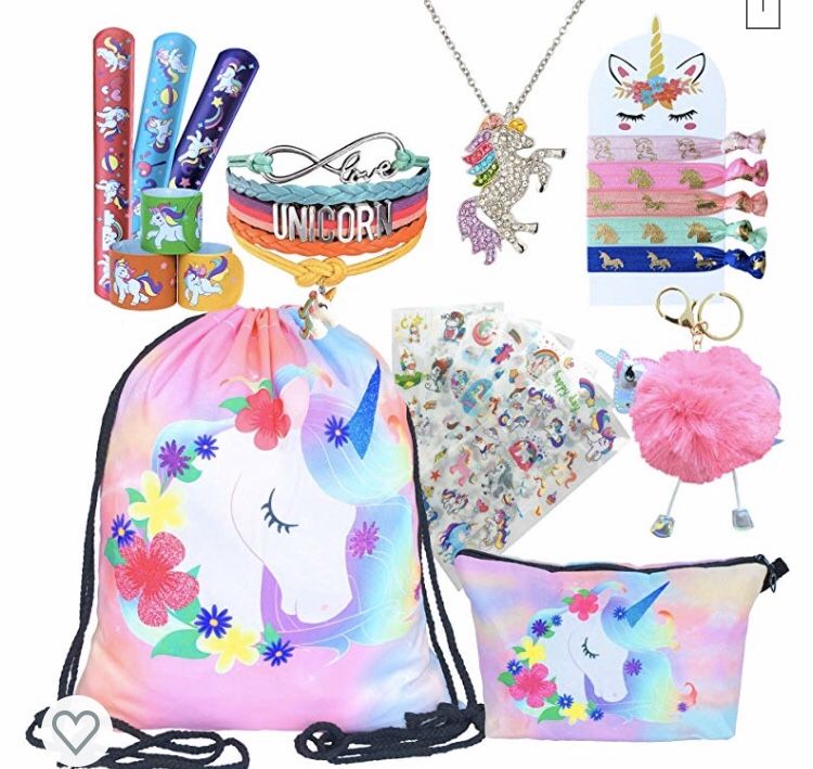 Unicorn Drawstring Backpack/Makeup Bag/Bracelet/Necklace/Hair Ties/Keychain/Sticker