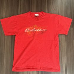 Chase Authentics NASCAR Budweiser Dale Earnhardt Red Double Side T Shirt Size L