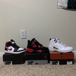 Jordan 1, 4, and 12