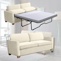2-in-1 Pull Out Sofa Bed, Velvet Loveseat Sleeper Sofa Bed with Folding Mattress, Pull Out Couch Bed for Living Room, Full Size Sleeper Sofa