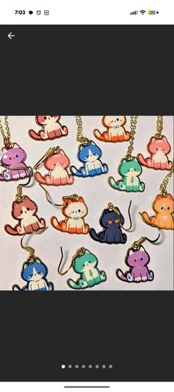 Free shipping! $2.50 for set - cartoon cat necklace and earring set