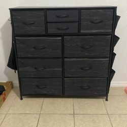 10-Drawer Fabric Dresser with Side Pockets