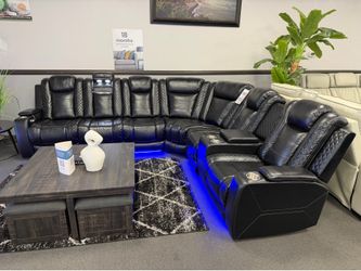 Black Sofa Sectional power recliners & Wireless Charging