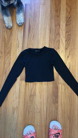 Zara Black Cropped Long Sleeve