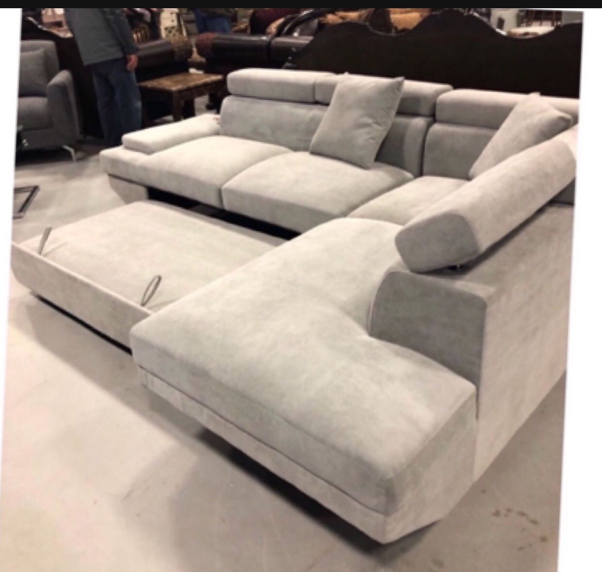 Foreman Sectional With Pull Out Sleeper Dark/ Light 🤩 Brand New 💯 Fastest Delivery 🚛 $39 Down Payment 🫵