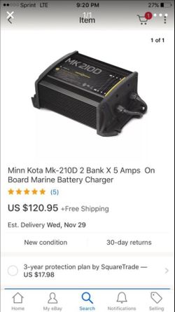 New two battery boat charger