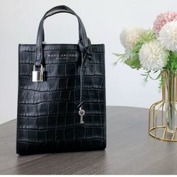 New Black Marc Jacobs Micro Croc Tote Bag