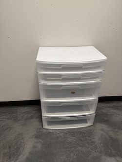White Plastic 4 Drawer Storage Cart