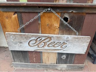Rustic Wooden Beer Sign