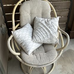 Swivel chair and table