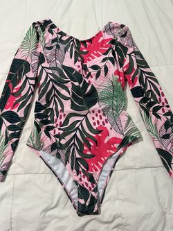 Woman’s Floral Long Sleeve One Piece Swimsuit 