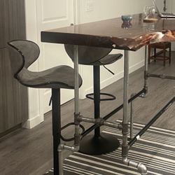 Two Grey Bar Stools