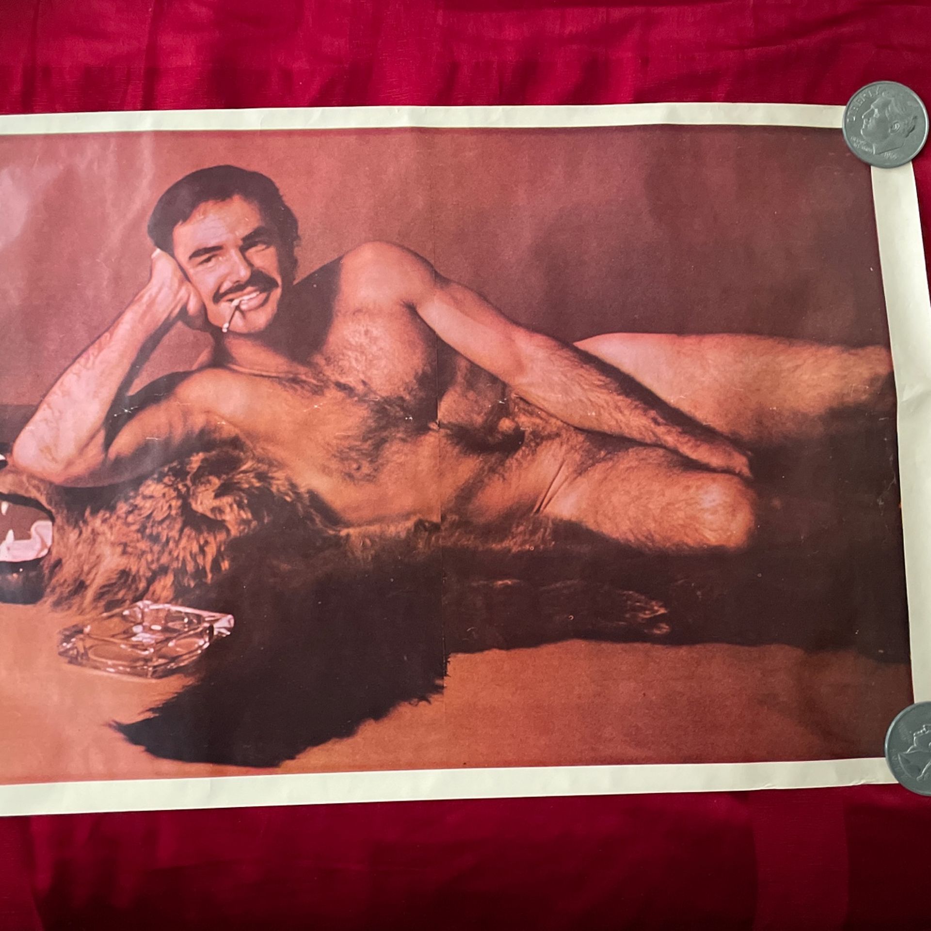 Retro/vintage/original 1970s Burt Reynolds famous nude poster