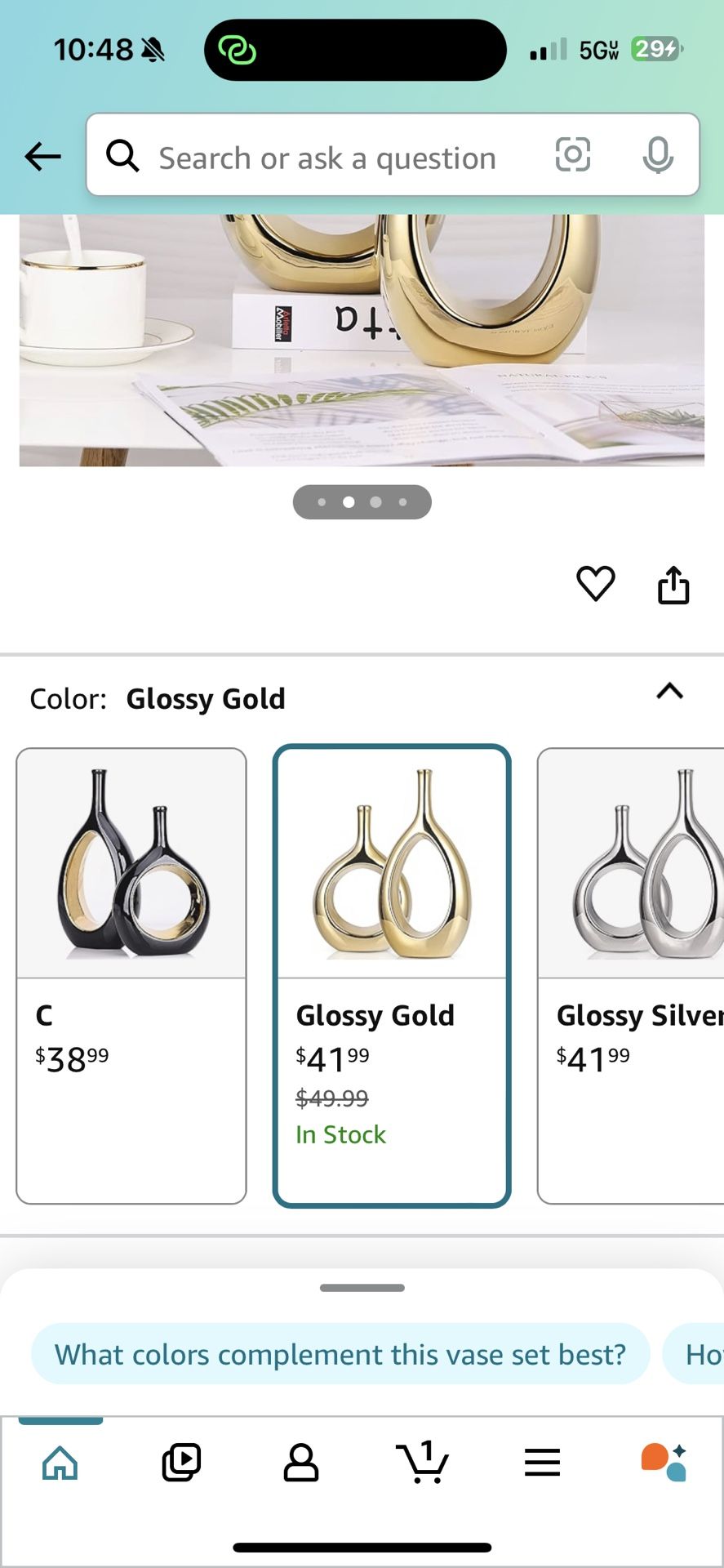 Vases Gold New 