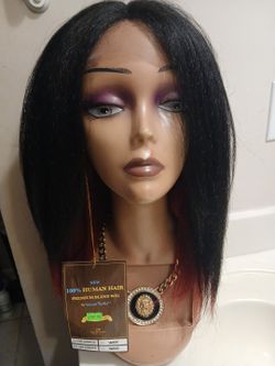 100 % Human Hair Premium Blend Wig New