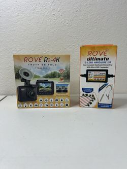 ROVE R2-4K Dash Cam 	•	ROVE Ultimate 3-Lead Hardwire Kit