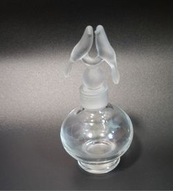 Vintage I W Rice Clear Glass Perfume Bottle