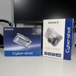 Two Sony Complete In Box Digital Point And Shoot