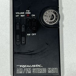 Realistic AM-FM Stereo Mate 12-123 Pocket Transistor 3 Band Radio Vintage Works  
