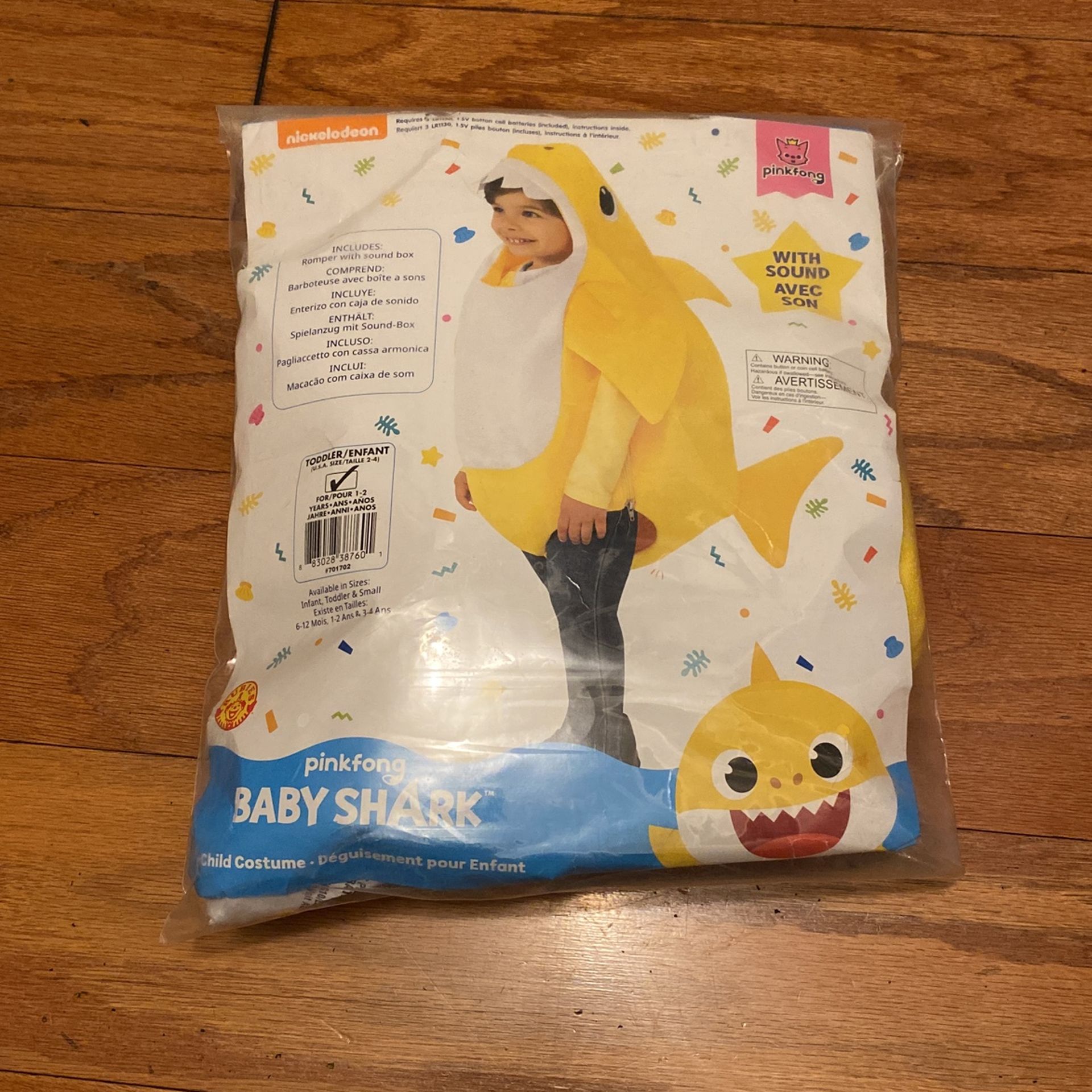 Baby Shark Child Costume 1-2 Years Pinkfong Nickelodeon