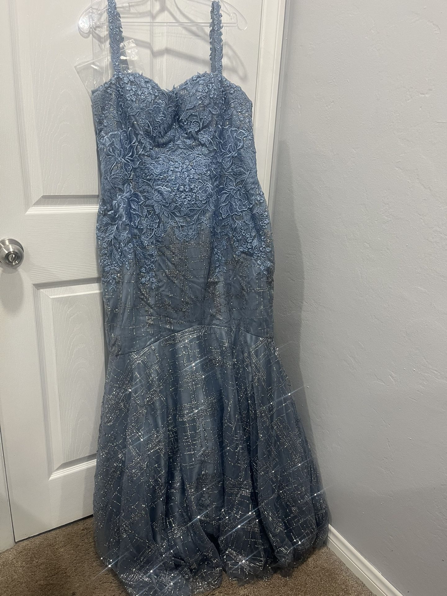 Light Blue Long Mermaid Dress