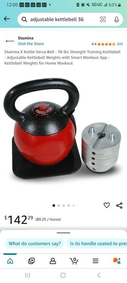 Adjustable Kettlebell With Matt . 36 Pound Max  16 Pound Minimum 