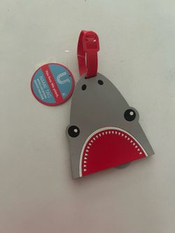 Shark Silicone Luggage Tag w/ Hidden Contact Info Holder – New