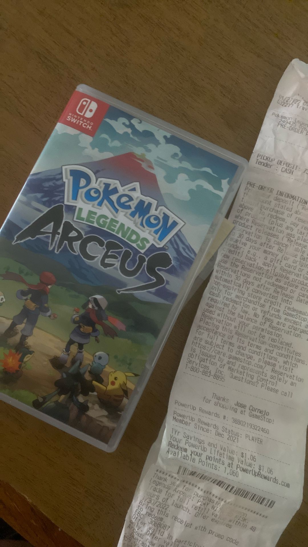 POKEMON ARCEUS WITH RECEIPT ART CARD SET