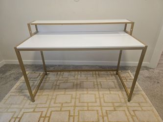 White and Gold Desk, Office Chair