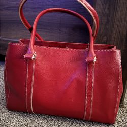 Red leather purse