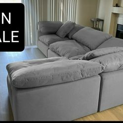 Gray Cloud Modular Sectional Couch Sofa 