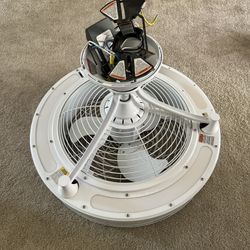 White enclosed ceiling fan