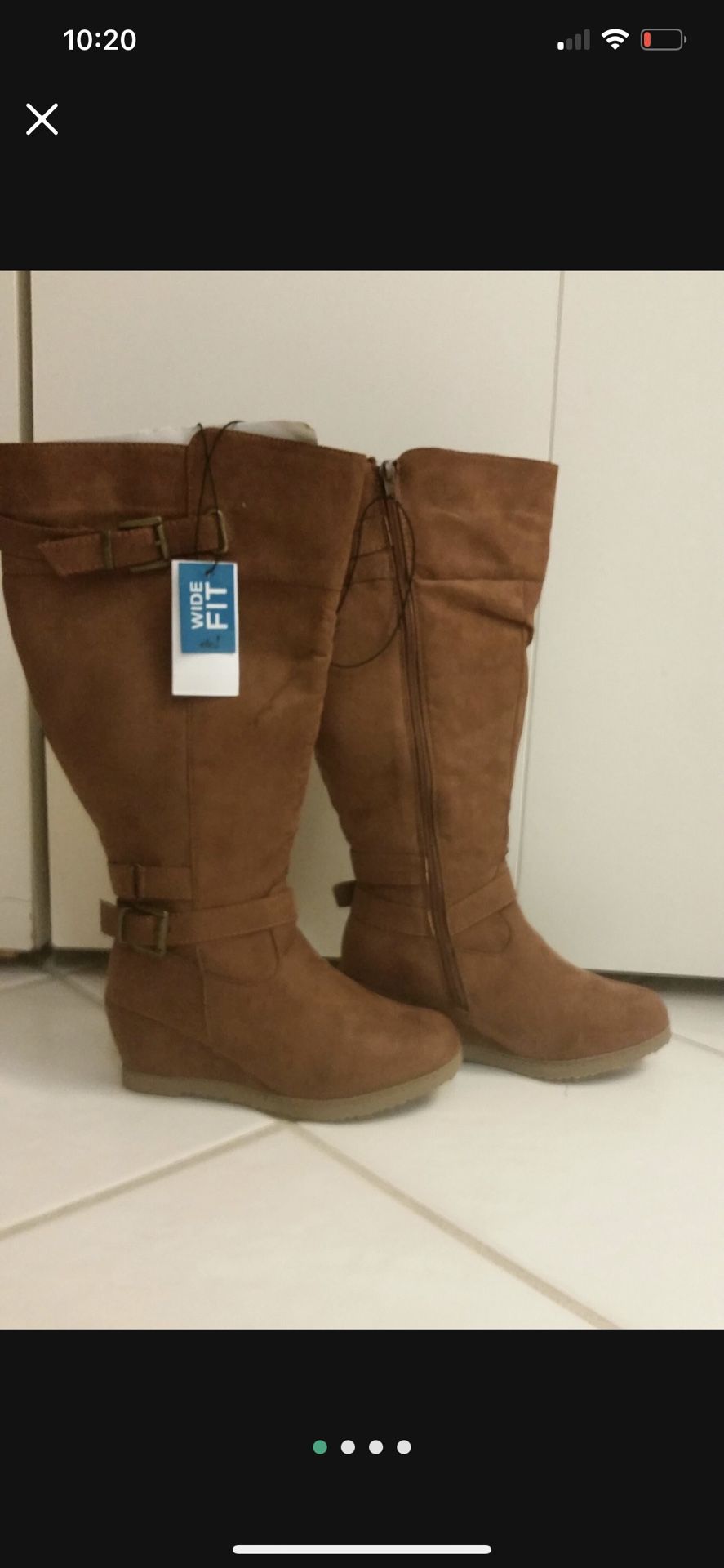 Rue 21 Camel Tone Suede “NWT” Women S 6/7 Wide Fit Boots