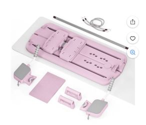 Pilates Board Reformer, Multifunctional Pilates Board for Home with Ski Trainer and Pilates Bar, Efficient Pilates Reformer Set with Kneeling Pad for 