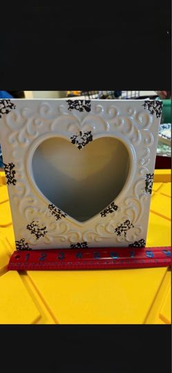 CA. HEART PICTURE FRAME.  CERAMIC. TRADER JOES. ADD SUCCULENTS. SEE PIC.