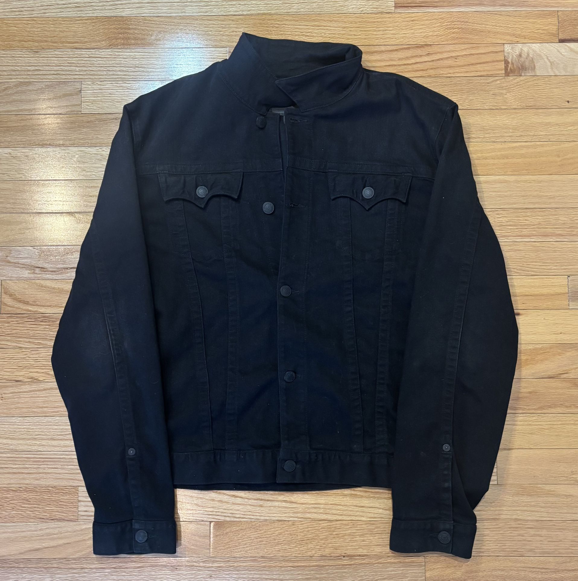 True Religion Jacket Black Denim Trucker Jean Coat Men’s Size XXXL  