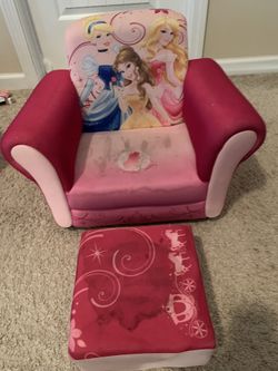 Used Disney Princess Theme Toddler Chair And Ottoman Set