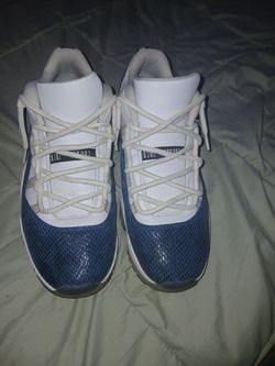 Jordan 11s low snake skin navy blue