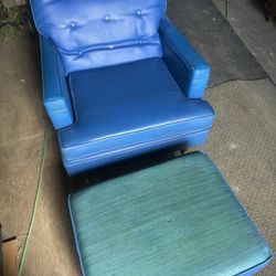 Mid Century Chair And Ottoman 