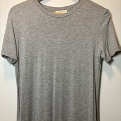 Kindom Gray Heathered Cotton Stretch T-Shirt Maxi Dress Short Sleeve Size XS