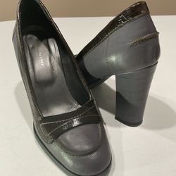 Women’s All Genuine Brown/Taupe Leather Loafers, Size 7.5/38 EU