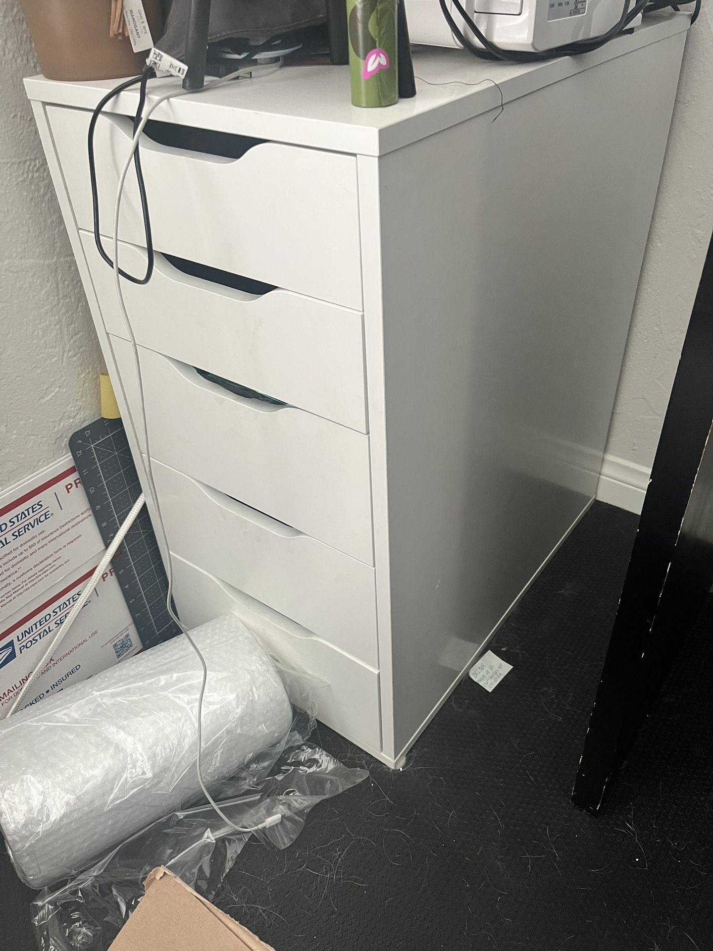White Office Filing Cabinet 5 Drawers