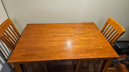 Wood Dining Table with 2 Chairs