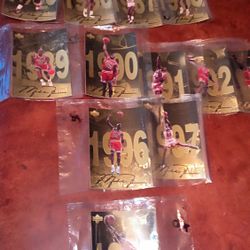 Jumbo Holographic Upper deck Michael Jordan Signed Basketball Card Set