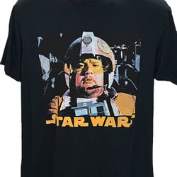 Star Wars X-Wing Rebel Pilot Jek Porkins Black T-Shirt Large - A New Hope - Zuni