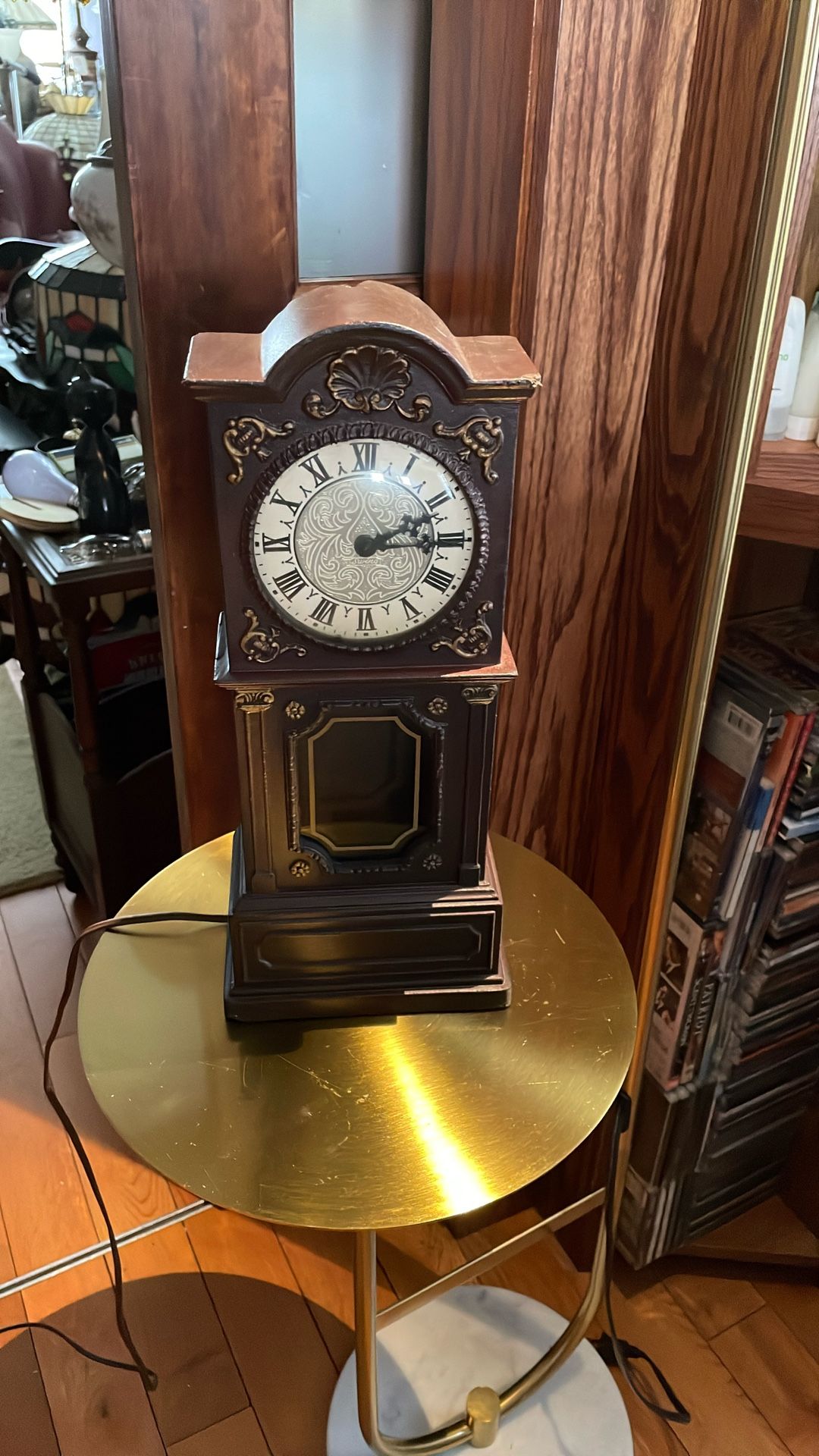 Antique 14inch Tall Swing Electric Clock Working Condition